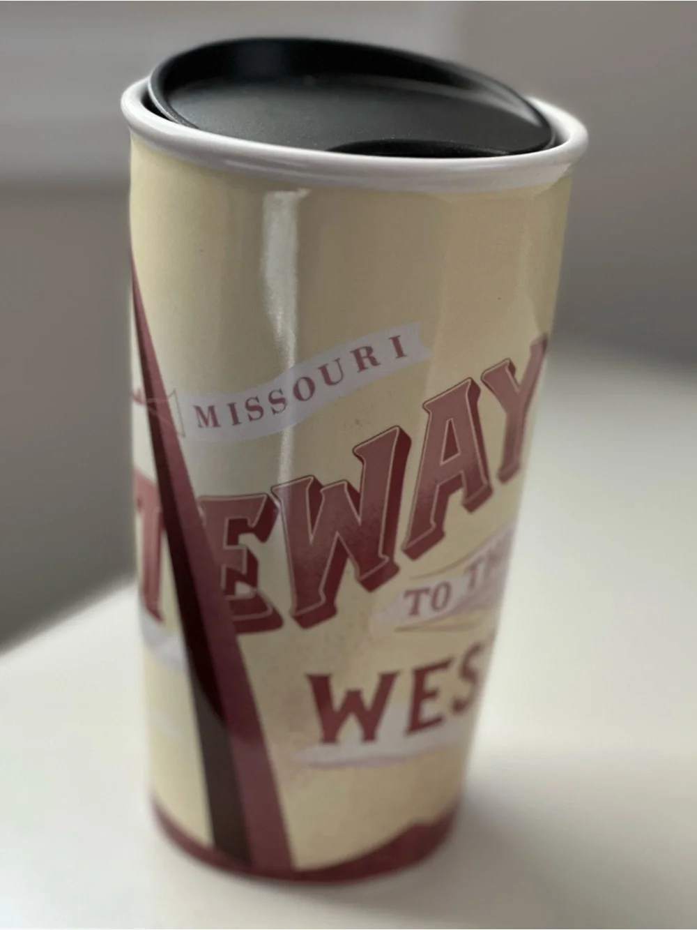 Starbucks Cream & Maroon Missouri Retro Travel Tumbler